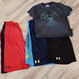 3 underArmour shorts and 1 shirt bundle